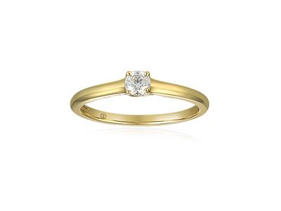 Anillo Solitario, Diamante De 0,10 Ct, Oro Amarillo De 18 K, Dedo 54