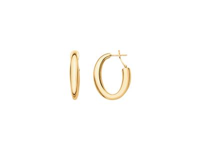 Pendientes De Aro Oval En Tubo Redondo, Oro Amarillo 18k - Imagen Estandar - 1