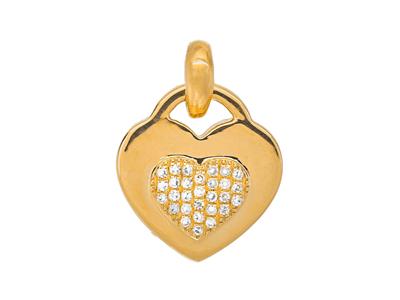 Pend Motif Coeur Centre Diamants Sc 0,05ct Or Jaune 18k - Imagen Estandar - 1