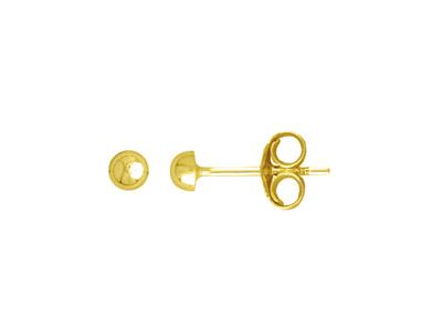 Pendientes 1/2 Bola 5 Mm, Oro Amarillo 18k - Imagen Estandar - 1