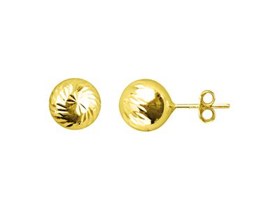 Pendientes Bola Cincelada 8 Mm, Oroamarillo 18k - Imagen Estandar - 1