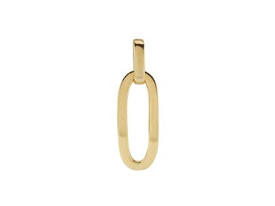 Colgante De Cadena Ovalada 28 X 11,50 Mm, Tubo Hueco, Oro Amarillo 18 Kt