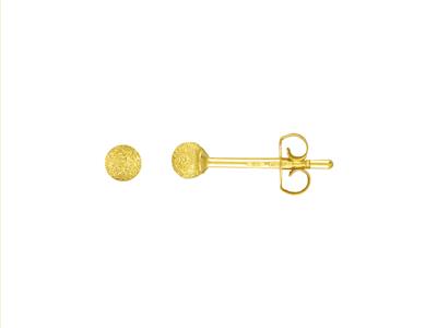 Pendientes Bola Satinada 3 Mm, Oro Amarillo 18k - Imagen Estandar - 1