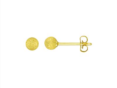 Pendientes Bola Satinada 4 Mm, Oro Amarillo 18k - Imagen Estandar - 1
