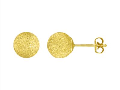 Pendientes Bola Satinada 8 Mm, Oro Amarillo 18k - Imagen Estandar - 1