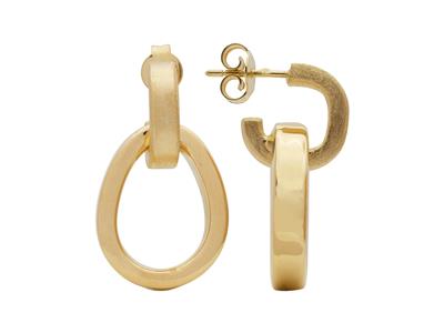 Pendientes Colgantes En Forma De Pera, Lisos Y Satinados, Altura 25 Mm, Oro Amarillo 18 Kt - Imagen Estandar - 1