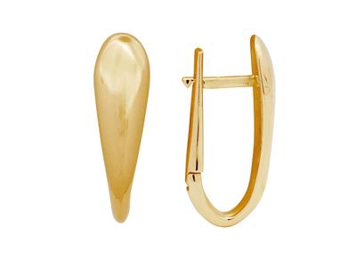 Pendientes En Forma De Coma, Altura 25 Mm, Oro Amarillo 18 Kt