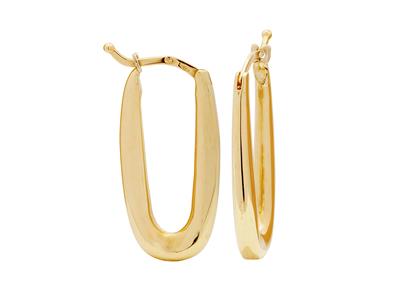Pendientes, Malla Alargada, Altura 26 Mm, Oro Amarillo 18 Kt