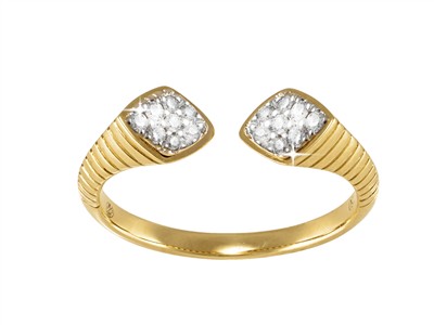 Anillo Cobra 6 Mm, Diamantes 0,11 Ct, Oro Amarillo 18 Kt, Tamaño 56