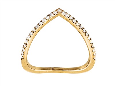 Anillo Victoire 1,60 Mm, Diamantes 0,20 Ct, Oro Amarillo 18 Kt, Tamaño58