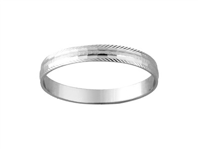 Bge Alliance Facettee Bords Ciseles 3mm Or Gris 18k Doigt 60 - Imagen Estandar - 1