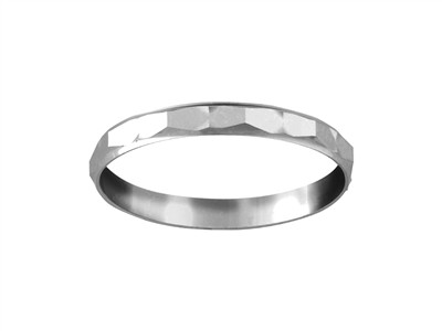 Bge Alliance Facettee 3,1mm Or Gris 18k Doigt 60 - Imagen Estandar - 1