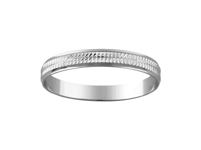 Bge Alliance Ciselee 3,3mm Or Gris 18k Doigt 60 - Imagen Estandar - 1