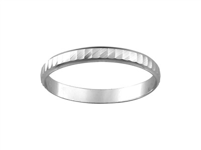 Bge Alliance Ciselee 3,1mm Or Gris 18k Doigt 62 - Imagen Estandar - 1