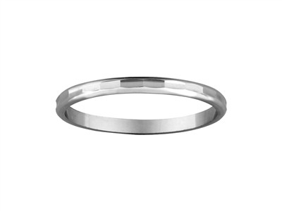 Bge Alliance Facettee 1,8mm Or Gris 18k Doigt 56 - Imagen Estandar - 1