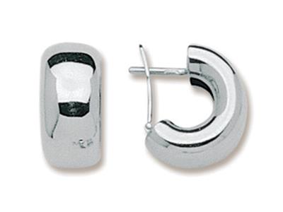 Pendientes De 14 mm, Aro Grande, Oro Blanco De 18 K - Imagen Estandar - 1