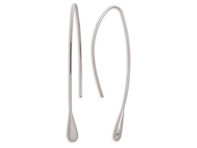 Pendientes De 65 mm, Gota En Vara, Oro Blanco De 18 K - Imagen Estandar - 1