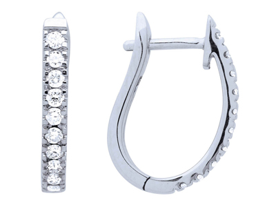 Pendientes De Aro Ovalados, Diamantes De 0,48 Ct, Oro Gris De 18 K - Imagen Estandar - 1