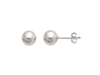 Pendientes,-Bola-6-Mm,-Oro-Blanco--18k