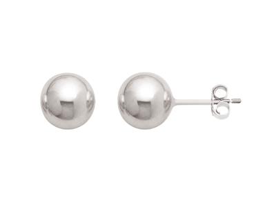 Pendientes, Bola 8 Mm, Oro Blanco 18k - Imagen Estandar - 2