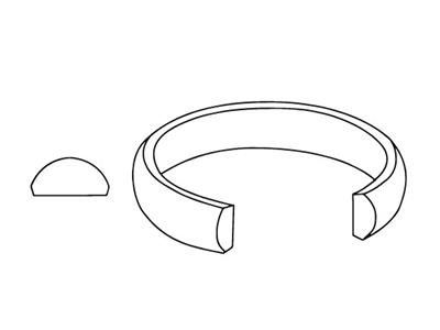 Anillo Tipo Alianza 1/2 Jonc, 2,50 X 1,40 mm, Oro Gris De 18 Quilates,dedo 50 - Imagen Estandar - 2
