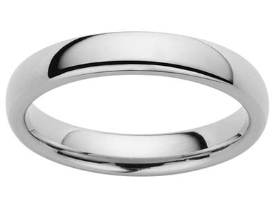 Alianza De Boda Media Caña, 2,50 X 1,40 mm, Oro Gris De 18 K, Dedo 67 - Imagen Estandar - 1
