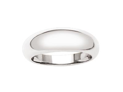 Anillo Brazalete De 6 mm, Oro Gris Rodiado De 18 Quilates, Dedo 52 - Imagen Estandar - 1