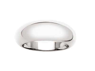 Anillo De Banda De 8mm, Oro Blancorodiado De 18 Quilates, Tamaño 52