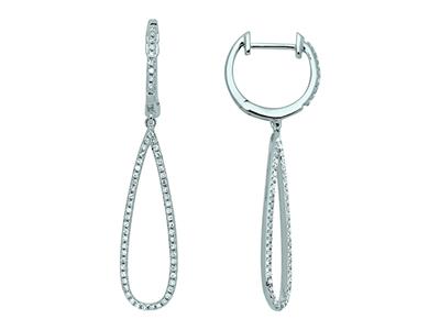 Pendientes Colgantes De 37 mm, Diamantes De 0,34 Ct, Oro Blanco De 18 K - Imagen Estandar - 1
