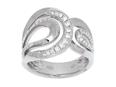 Anillo De Bucles Opuestos, Diamantes 0,48 Ct, Oro Blanco De 18 K, Dedo50 - Imagen Estandar - 1
