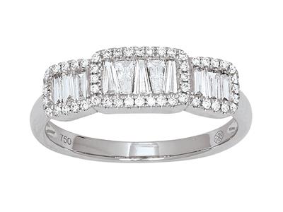 Anillo Con Línea Degradada, Diamantes De 0,48 Ct, Oro Blanco De 18 K, Tamaño De Dedo 52 - Imagen Estandar - 1