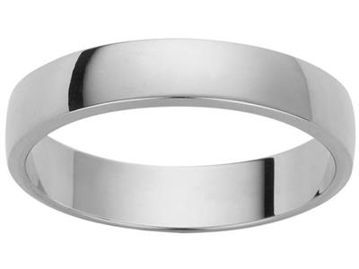 Cinta Para Alianzas De Boda, 4,00 X1,50 mm, Oro Gris 18k, Dedo 49 - Imagen Estandar - 1