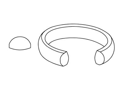 Alianza De Boda Banda Confort 1/2, 3,50 X 1,80 mm, Oro Gris 18k, Tamaño 57 - Imagen Estandar - 2