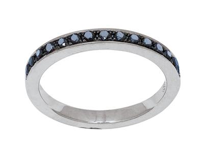 Anillo De Bodas Con Diamante Negro De 0,28 Ct, Oro Gris 18k, Tamaño 56