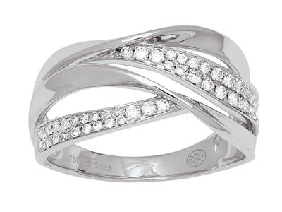 Anillo Cruzado, Diamantes De 0,22 Ct, Oro Gris 18k, Tamaño 52 - Imagen Estandar - 1