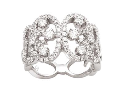 Anillo Courbe, Diamantes 1,19ct, Oro Blanco 18k, Dedo 52