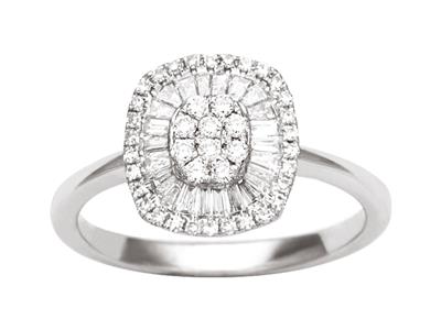 Anillo Cojn, Diamantes 0,40ct, Orogris 18k, Tamaño 58