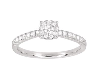 Anillo Solitario Y De Boda, Diamantes De 0,57ct, Oro Blanco De 18k, Tamaño 50 - Imagen Estandar - 2