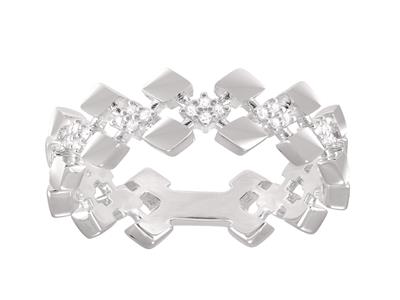 Anillo Puzzle, Diamantes 0,12ct, Oro Gris 18k, Tamaño 52 - Imagen Estandar - 1