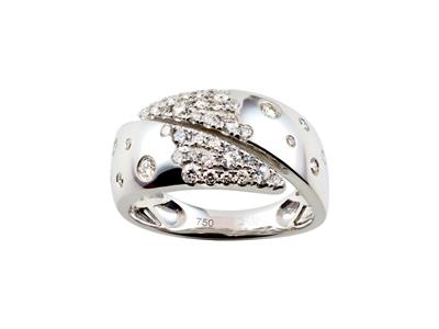 Anillo Engaste Grande 9.50 Mm, Diamantes 0.52ct, Oro Blanco 18 Kt, Dedo 54