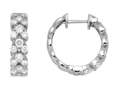 Aretes De Aro De Diamantes Chevron De 1,03 Ct, Oro Blanco De 18 K - Imagen Estandar - 1