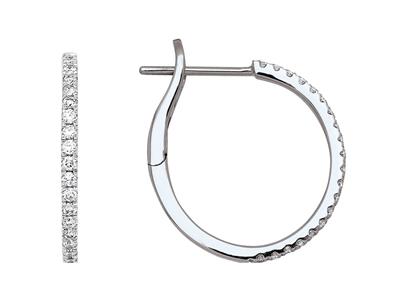 Pendientes Criollos De Diamantes De0,36 Ct, Diámetro Interior 16mm, Oro Blanco De 18 K