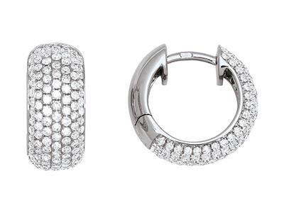 Aros De Diamantes De 7 Filas De 1,12 Ct, Oro Gris De 18k