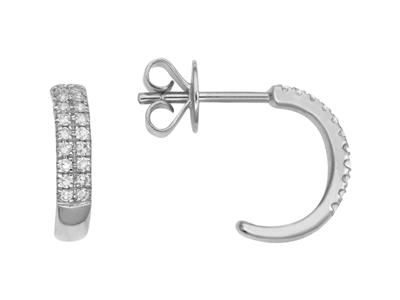 Medias Criollas, Diamantes De 0,15 Ct, Oro Blanco De 18 K