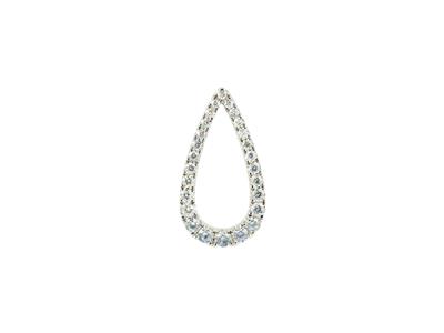 Colgante Calado En Forma De Pera, Altura 18 Mm, Diamantes Redondos 0,31ct, Oro Blanco 18 Kt