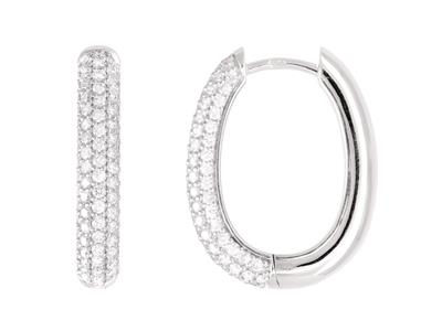 Criollas De Diamantes De 1,17 Ct, Altura 20mm, Oro Blanco De 18 K