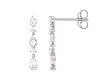 Pendientes Colgantes, Diamantes De 0,26 Ct, Altura 17 mm, Oro Blanco De 18 K - Imagen Estandar - 1