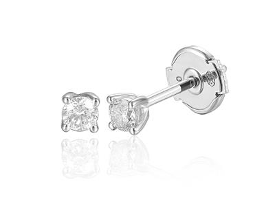 Pendientes Solitarios, Diamantes De0,40 Ct, Oro Blanco De 18 K - Imagen Estandar - 1