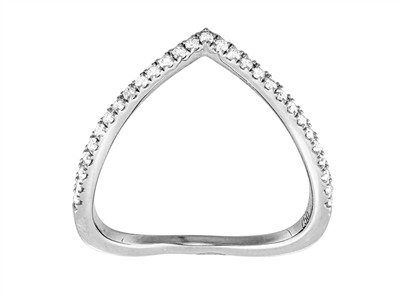 Anillo Victoire 1,60 Mm, Diamantes 0,20 Ct, Oro Blanco 18 Kt, Tamaño 58