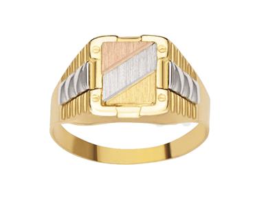 Anillo De Sello Cuadrado 12 Mm, 3 Ors 18k, Dedo 58 Cerrado - Imagen Estandar - 1